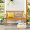 Patio Loveseat Bench Acacia Wood 2 Person Slatted Seat Outdoor Seating Natural
